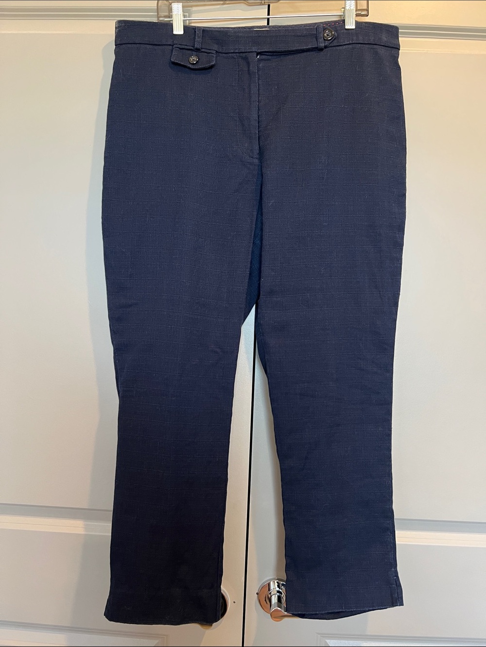 Anthropologie Navy Slim Straight Trousers